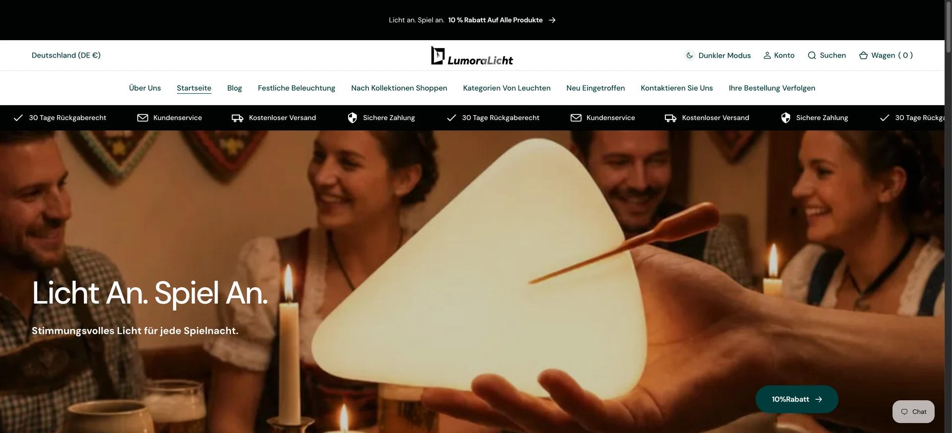 LumoraLicht Shopify storefront